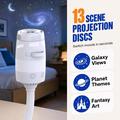 USB Galaxy-projektor med nattlys – 13 stjerneskiver, 360 fleksibel svanehalsdesign – hvit