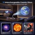 USB Galaxy-projektor med nattlys – 13 stjerneskiver, 360 fleksibel svanehalsdesign – hvit