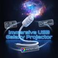 USB Galaxy-projektor med nattlys – 13 stjerneskiver, 360 fleksibel svanehalsdesign – hvit