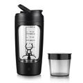 USB-oppladbar elektrisk protein shakerflaske 650ml - svart