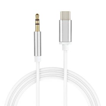 USB Type-C til 3.5mm lydkabel - 1m - Sølv