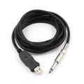 USB til 6.35mm jack-gitarkabel - 3m - svart