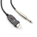 USB til 6.35mm jack-gitarkabel - 3m - svart