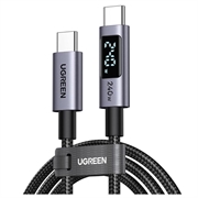 Ugreen 240W USB-C-kabel med skjerm - 480Mbps - 2m - grå