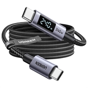 Ugreen 240W USB-C-kabel med skjerm - 480Mbps - 2m - grå