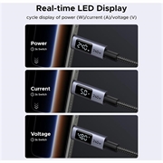 Ugreen 240W USB-C-kabel med skjerm - 480Mbps - 2m - grå