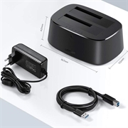 Ugreen CM198 HDD/SSD Docking Station HDD/SSD for SATA 2.5"/3.5" - Black