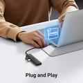 Ugreen høyhastighets USB 3.0-hub med 4 porter - 15cm, 5Gbps - svart