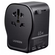 Ugreen S550 reiseadapter - 65W, 3.25A, USB-A, 2x USB-C - svart