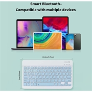 Ultratynt, stillegående Bluetooth-tastatur for PC, nettbrett, iPad, telefon, TV - blått