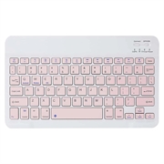 Ultratynt, stillegående Bluetooth-tastatur for PC, nettbrett, iPad, telefon, TV - rosa