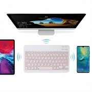 Ultratynt, stillegående Bluetooth-tastatur for PC, nettbrett, iPad, telefon, TV - rosa