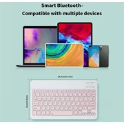 Ultratynt, stillegående Bluetooth-tastatur for PC, nettbrett, iPad, telefon, TV - rosa