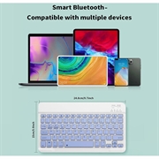 Ultratynt, stillegående Bluetooth-tastatur for PC, nettbrett, iPad, telefon, TV - Lilla
