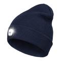 Unisex strikket lue med LED-lys - marineblå