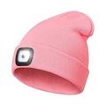 Unisex strikket lue med LED-lys - rosa