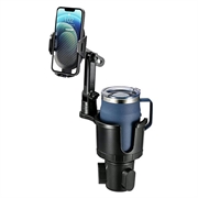 Universell 2-i-1-koppholder til bil for mobiltelefon - 4-7" - svart