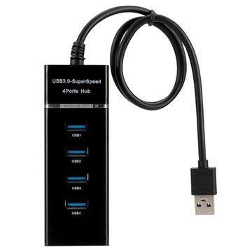 Universell 4-Port SuperSpeed USB 3.0 Hub - Svart