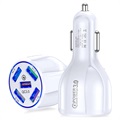 Universell 5xUSB Hurtigbillader - QC3.0 - Hvit