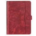 Universelt tofarget lærveske for nettbrett - 11"-12.4" - rød