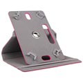 Universelt Roterende Folio-etui til Nettbrett - 7" - Varm Rosa