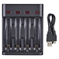 Doublepow DP-UK95 Multifunksjonell Rask USB Batterilader - 4x AA/AAA, 2x 9V