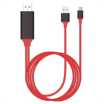 Universell Type-C til HDMI Adapter - 2m (Åpen Emballasje - Tilfredsstillende) - Rød