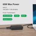 Universell USB-C-lader 65W til bærbare datamaskiner for Huawei, HP, Dell og Lenovo - EU-stikkontakt