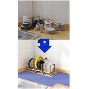 Oppreist tallerken- og skålholder i metall - størrelse L