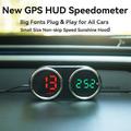 V15 GPS HUD Head-Up Display til bil med hastighetsmåler, kompass og klokke - svart