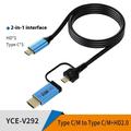 V292 4K 60 Hz USB-C til USB-C/HDMI 2.0 videokonverteringskabel - 2m - svart / blå