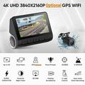V55 4K/1080p dobbel dashcam med Sony IMX415, Wi-Fi, superkondensator - svart