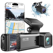 V56 GPS-sett med to dashcam-kameraer - 4K-kamera foran og 2K-kamera bak - svart