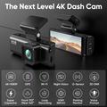 V56 GPS-sett med to dashcam-kameraer - 4K-kamera foran og 2K-kamera bak - svart