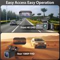 V56 GPS-sett med to dashcam-kameraer - 4K-kamera foran og 2K-kamera bak - svart