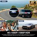 V58 3-kanals bilkamera - 4K foran, 1080p bak/i kupeen, GPS, Wi-Fi