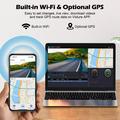V61 4K/1080p dobbel dashcam - 5.8GHz Wi-Fi, HDR-nattesyn, superkondensator - svart