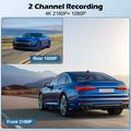 V61 4K/1080p dobbel dashcam - 5.8GHz Wi-Fi, HDR-nattesyn, superkondensator - svart