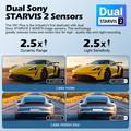 V61 4K/1080p dobbel dashcam - 5.8GHz Wi-Fi, HDR-nattesyn, superkondensator - svart