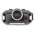 V9 motorsykkelhjelm/Bluetooth 5.0-hodesett - FM-radio, to mikrofoner, automatisk svar - svart