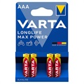 Varta Longlife Max Power AAA Batteri 4703101404 - 1260mAh - 1x4