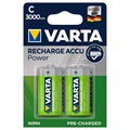 Varta Power Ready2Use Oppladbare C/HR14 Batterier - 3000mAh - 1x2