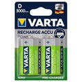 Varta Power Ready2Use Oppladbare D/HR20 Batterier - 3000mAh - 1x2