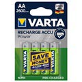 Varta Power Ready2Use Oppladbare AA Batterier 5716101404 - 2600mAh - 1x4