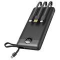 Veger C10 Powerbank m/ Lightning, USB-C, USB, MicroUSB Kabel - 10000mAh