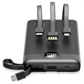 Veger C10 Powerbank m/ Lightning, USB-C, USB, MicroUSB Kabel - 10000mAh