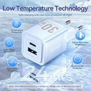 Vention FEQ 30W GaN hurtiglader for vegg - hvit