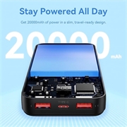 Vention FHL-serien 20000mAh powerbank med digitalt display - 22.5W - svart