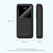 Vention FHL-serien 20000mAh powerbank med digitalt display - 22.5W - svart