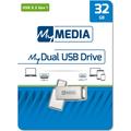 Verbatim MyDual USB-A/USB-C-minnepinne 32GB - sølv